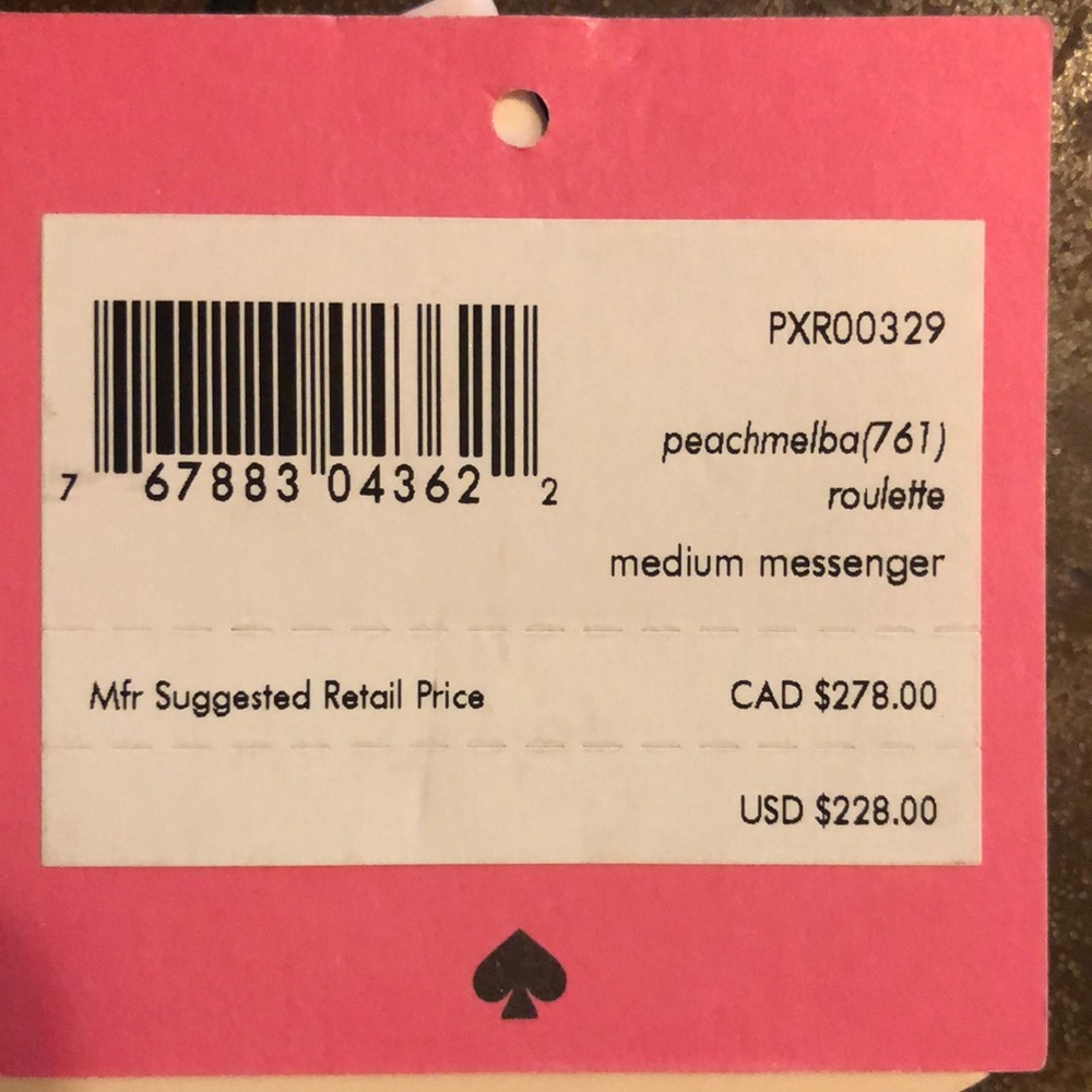 New w tags Kate spade med messenger bag peachmelba